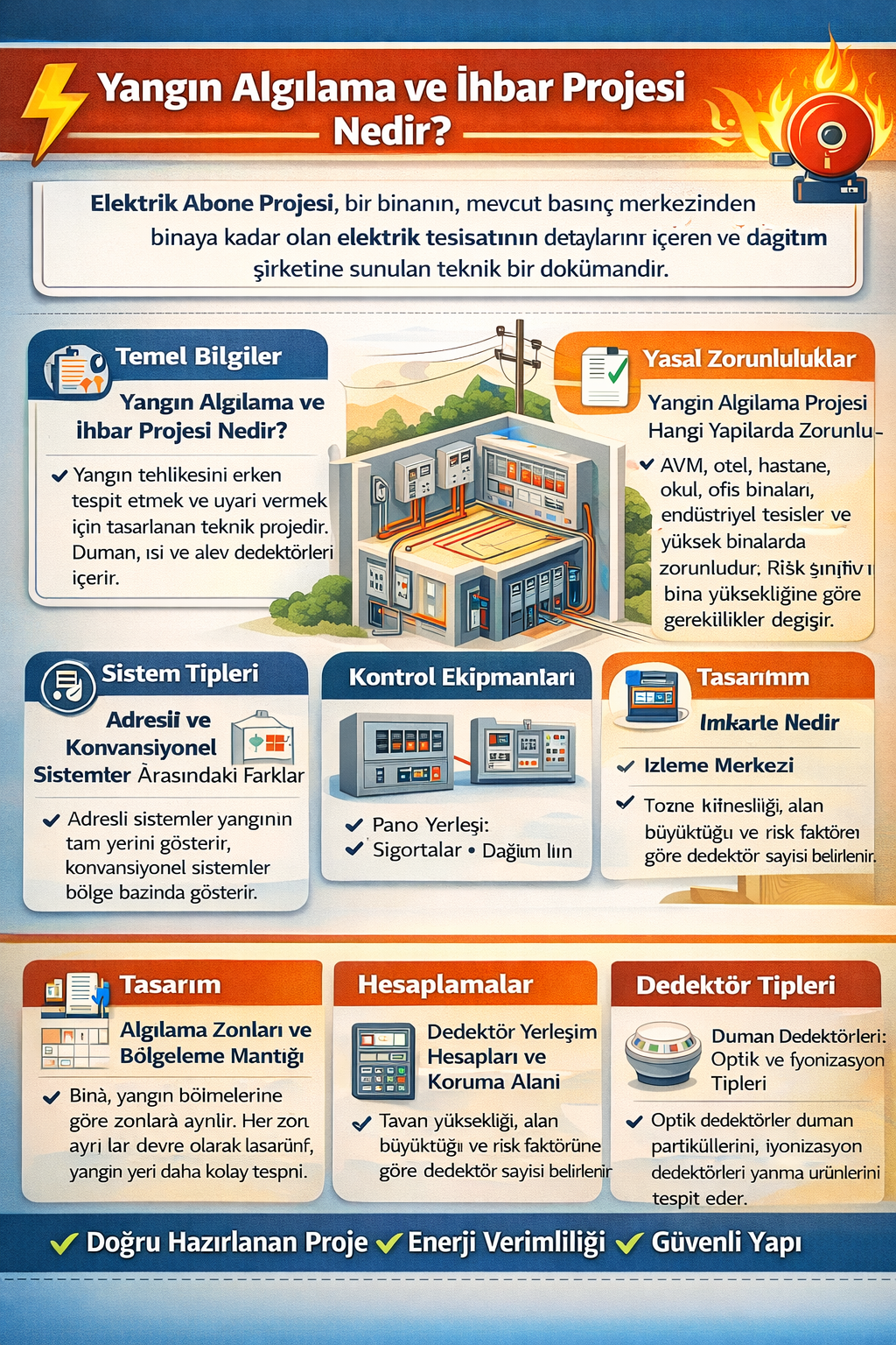 Yangın algılama ve ihbar sistemi açıklaması
